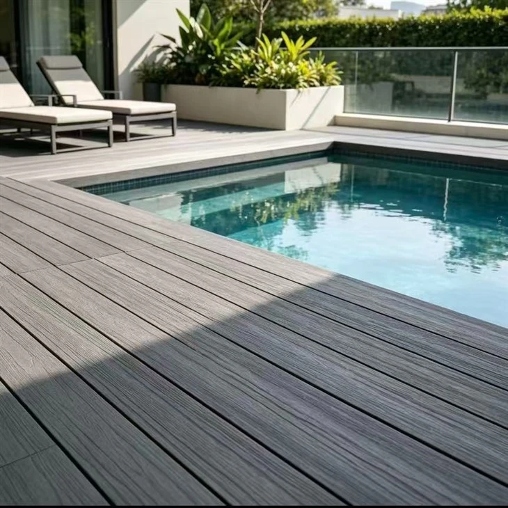Co-extruded WPC Decking Modern Smooth Outdoor Wood Plastic Composite Deck Board Waterproof Anti-UV WPC Floor Garden Terrace price