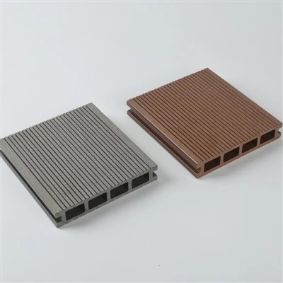 Hollow Square Hole WPC Decking Anti-slip Grooved Surface Outdoor Wood Plastic Composite Decking For Garden Terrace Park
